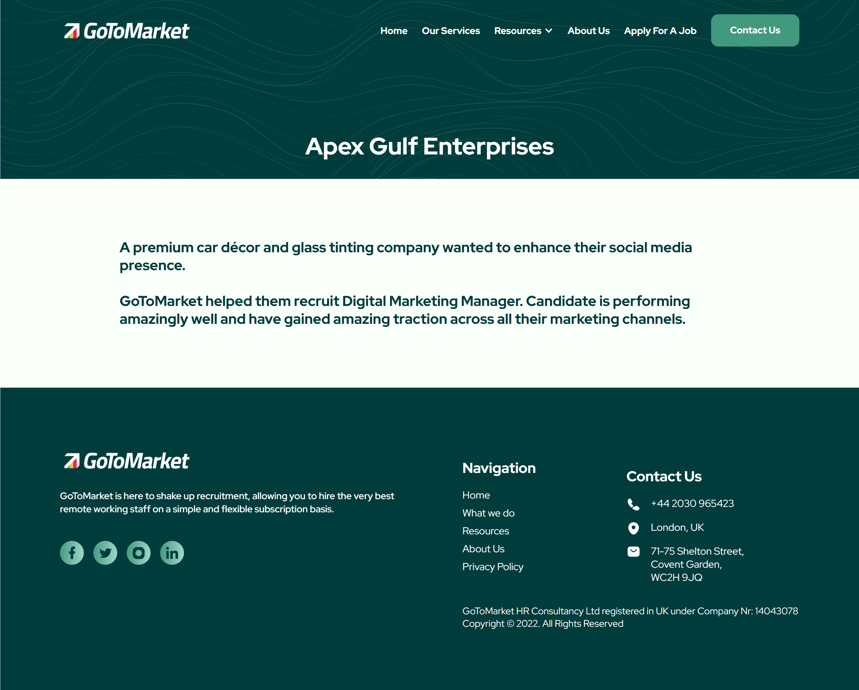 Case Study details-Goto market