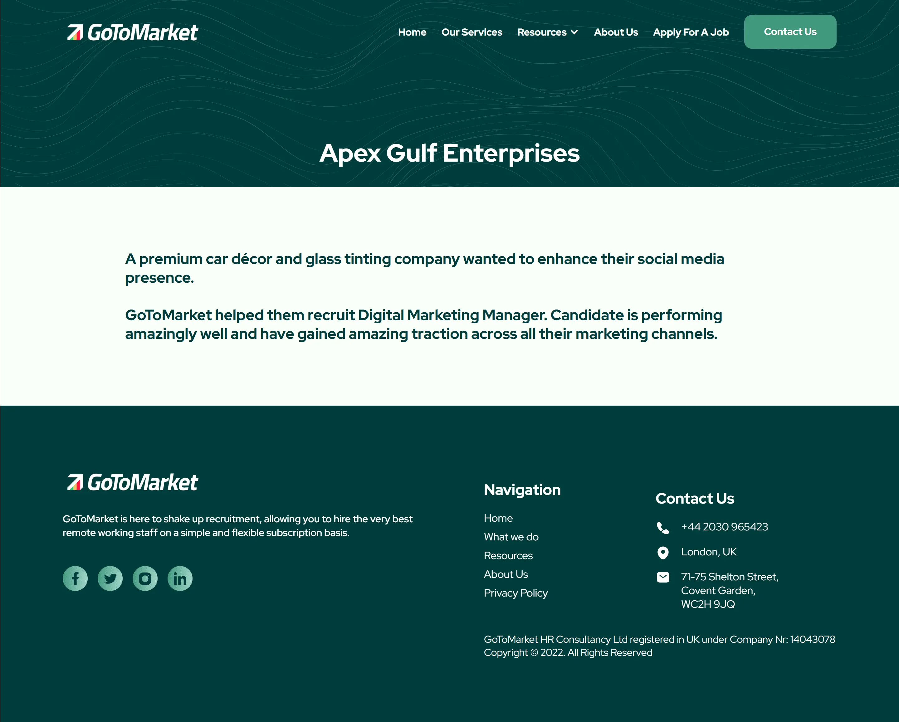 Case Study details-Goto market