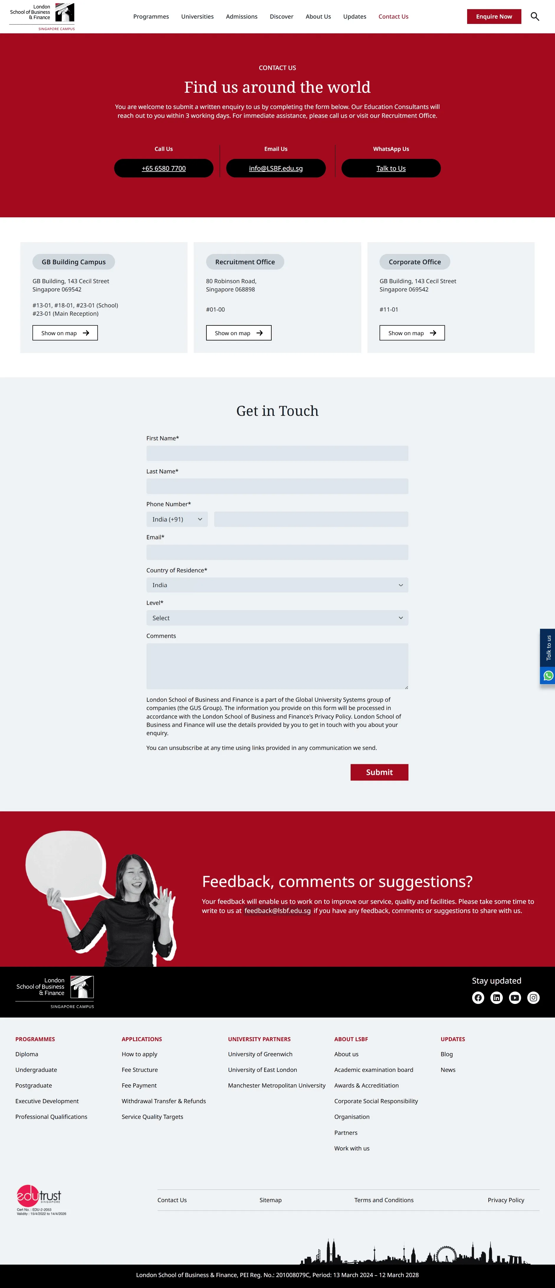Contact us - LSBF new
