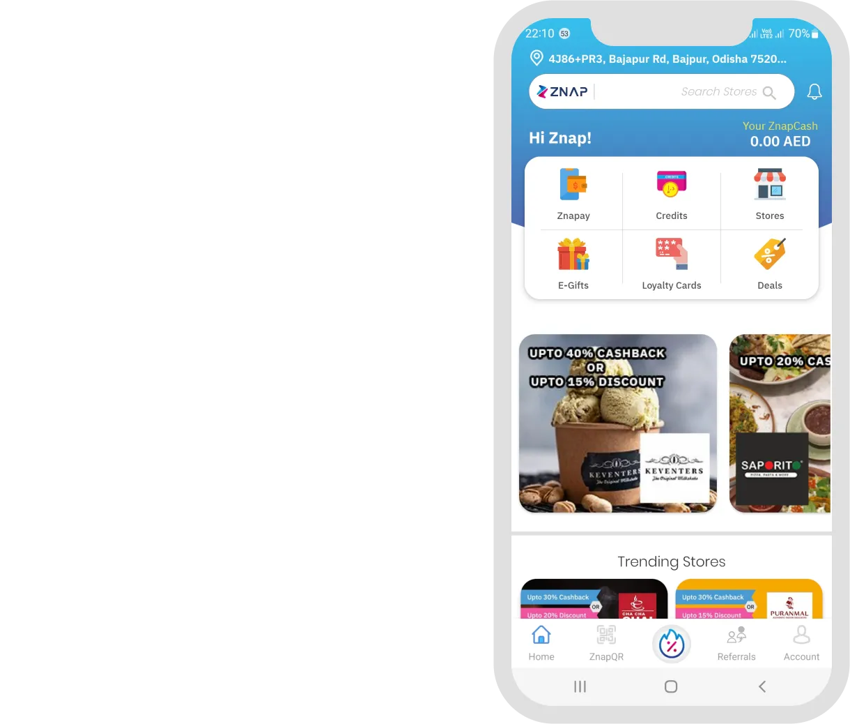 Znap cash signup model